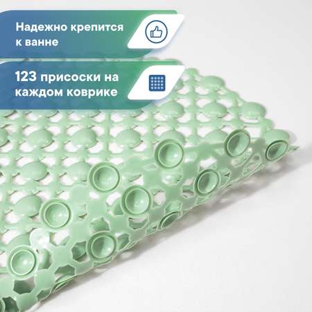 Коврик для ванной VILINA противоскользящий на присосках 36х65см