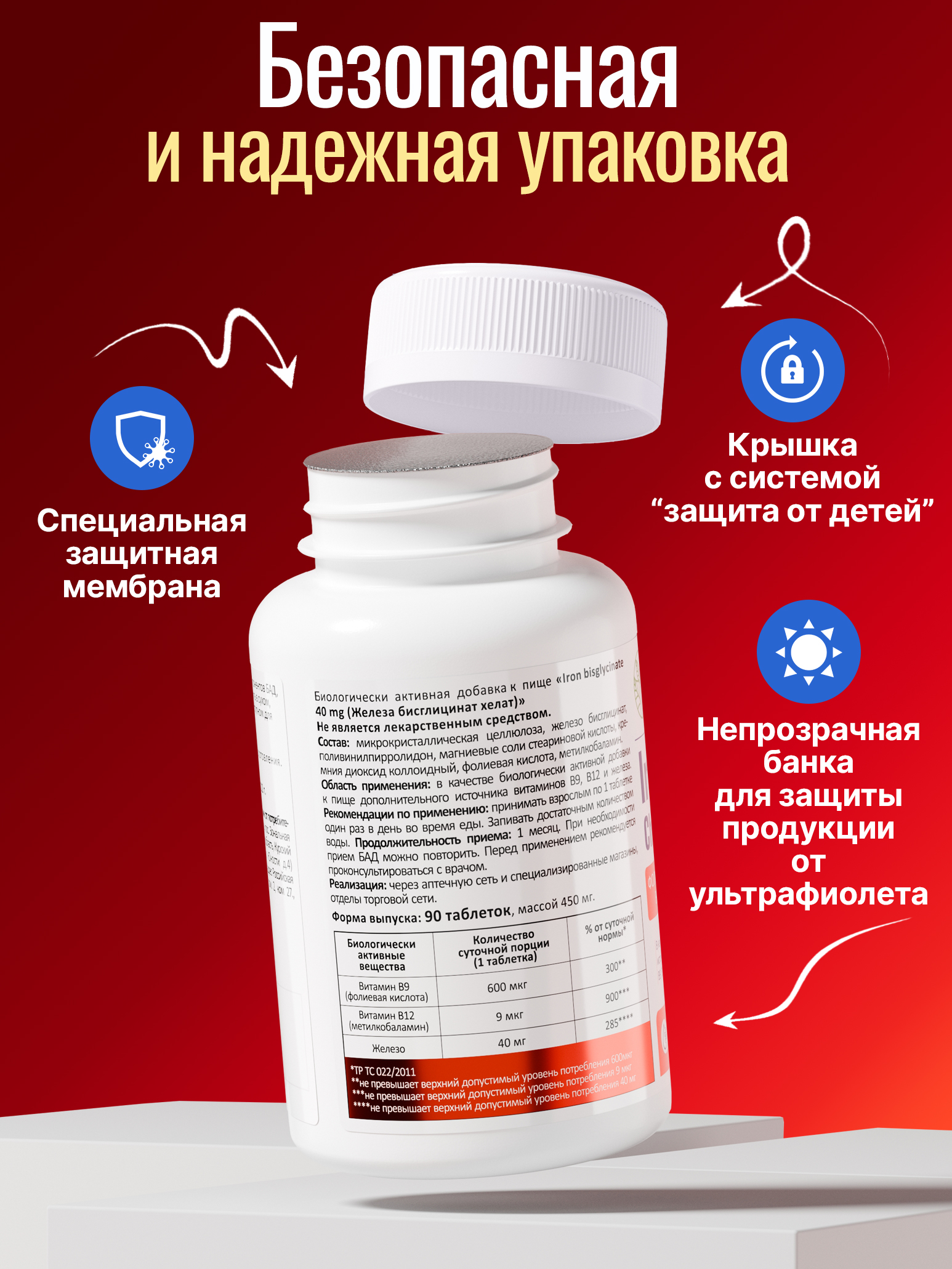 Железо хелат В12 В9 Green Leaf Formula витамины для женщин и мужчин - фото 14