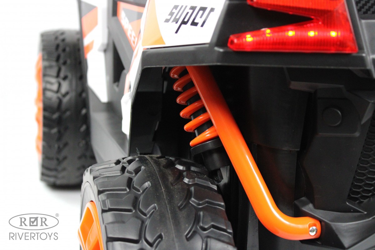 Электромобиль RIVERTOYS F888FF-A-4WD-ORANGE С пультом ДУ - фото 6