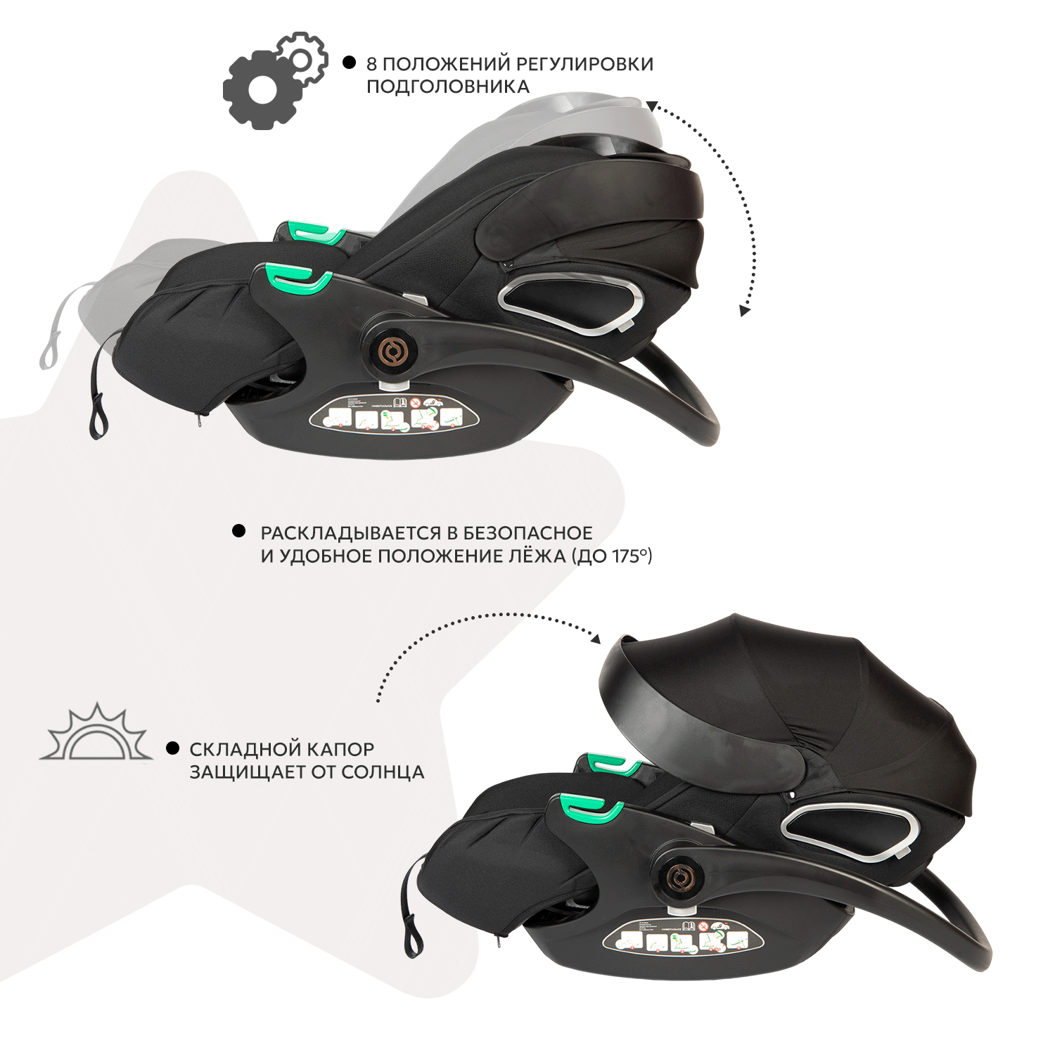 Автокресло Olsson B-Safe Black 0+/1 (0-18 кг) черный - фото 3