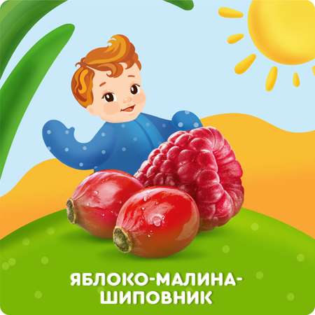 Пюре Агуша яблоко-малина-шиповник 90г с 5месяцев