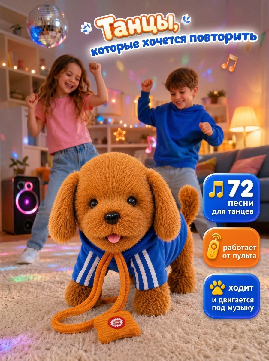 Мягкая игрушка FAVORITSTAR DESIGN Умный щенок - фото 1