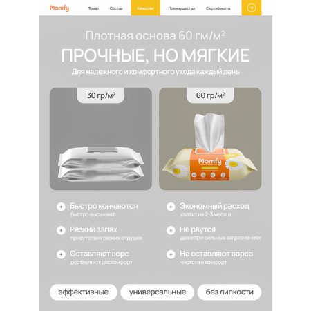 Влажные полотенца Momfy Allergy Comfort 3 упак. 360 шт.