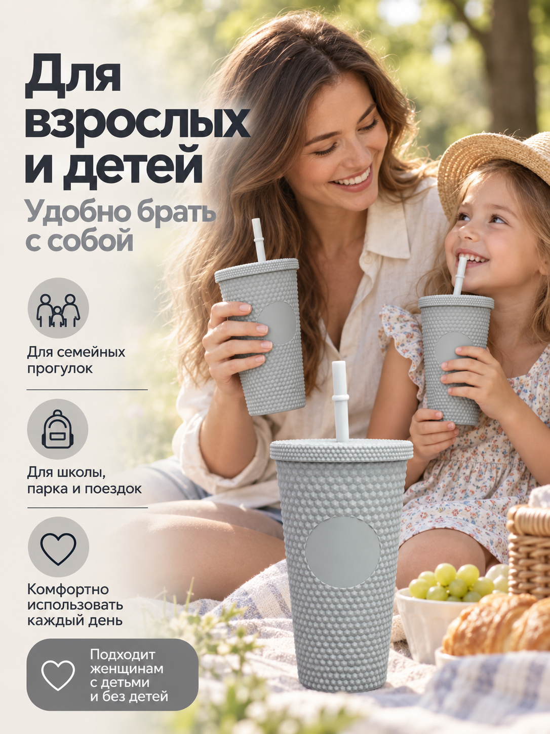 Поильник с трубочкой iLikeGift детский 480 мл - фото 5