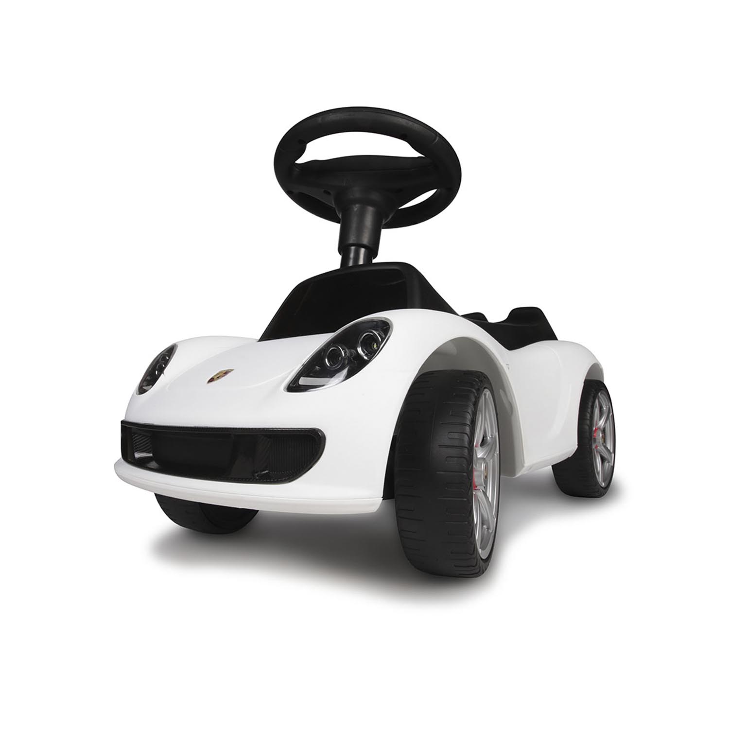 Каталка BabyCare Порш резиновые колеса белый - фото 1