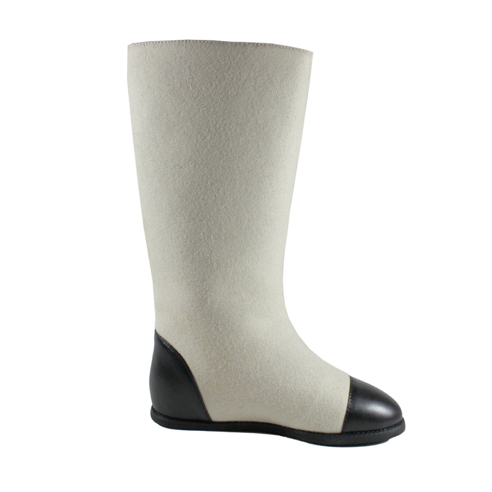 Валенки Europen N192A-99A-SV/цветы EUROPEN Сапоги войлочные для девочки,бежево-черный - фото 2