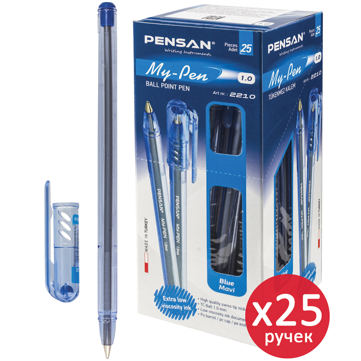 Ручка шариковая PENSAN 25 шт. - фото 7