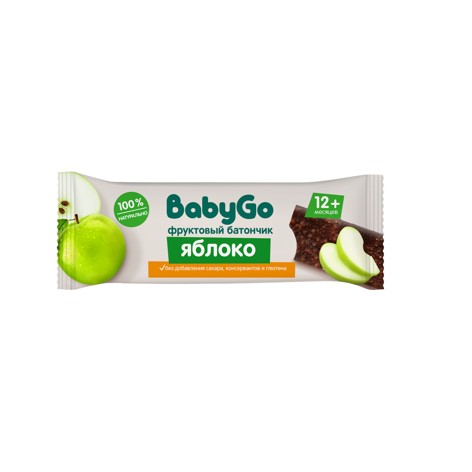 Батончик фруктовый BabyGo яблочный 25 г с 12месяцев - фото 1