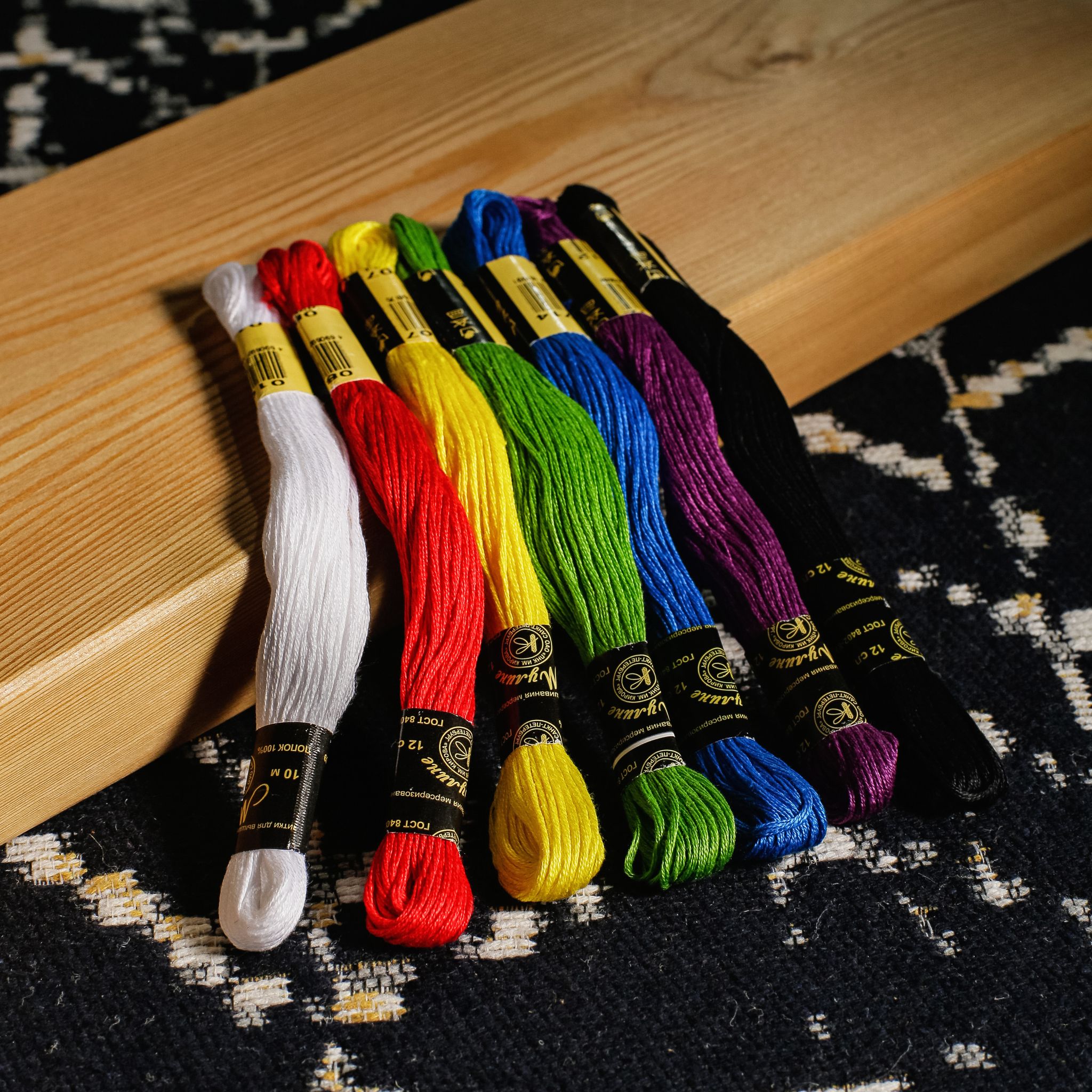 Нитки вышивальные ПНК им. Кирова Мулине 10м 7шт Школьный мультиколор - фото 2