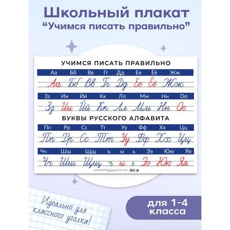 Плакат школьный БимБиМон Пишем правильно