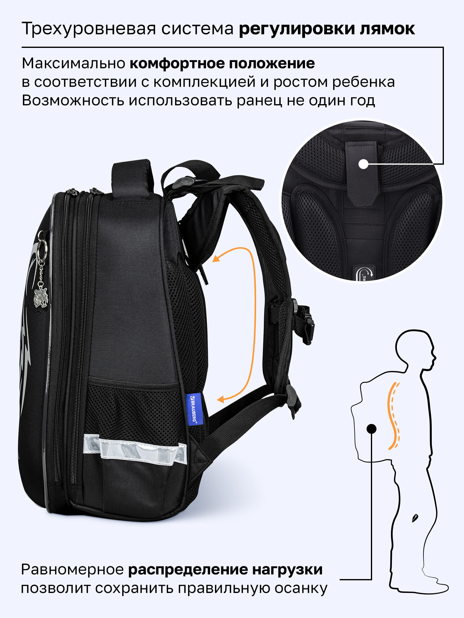 Ранец Brauberg тигр - фото 6