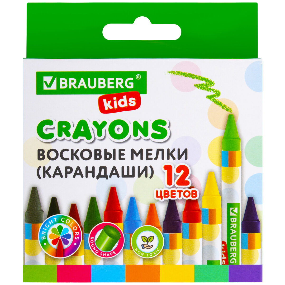 Восковые мелки Brauberg 12 шт. - фото 1