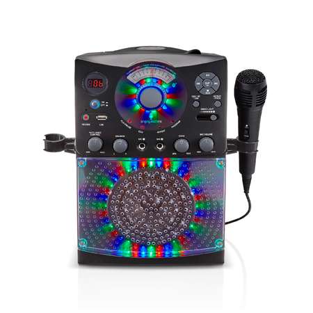 Караоке система ДЕТРИМАКС с LED Disco подсветкой черный Bluetooth CD+G USB