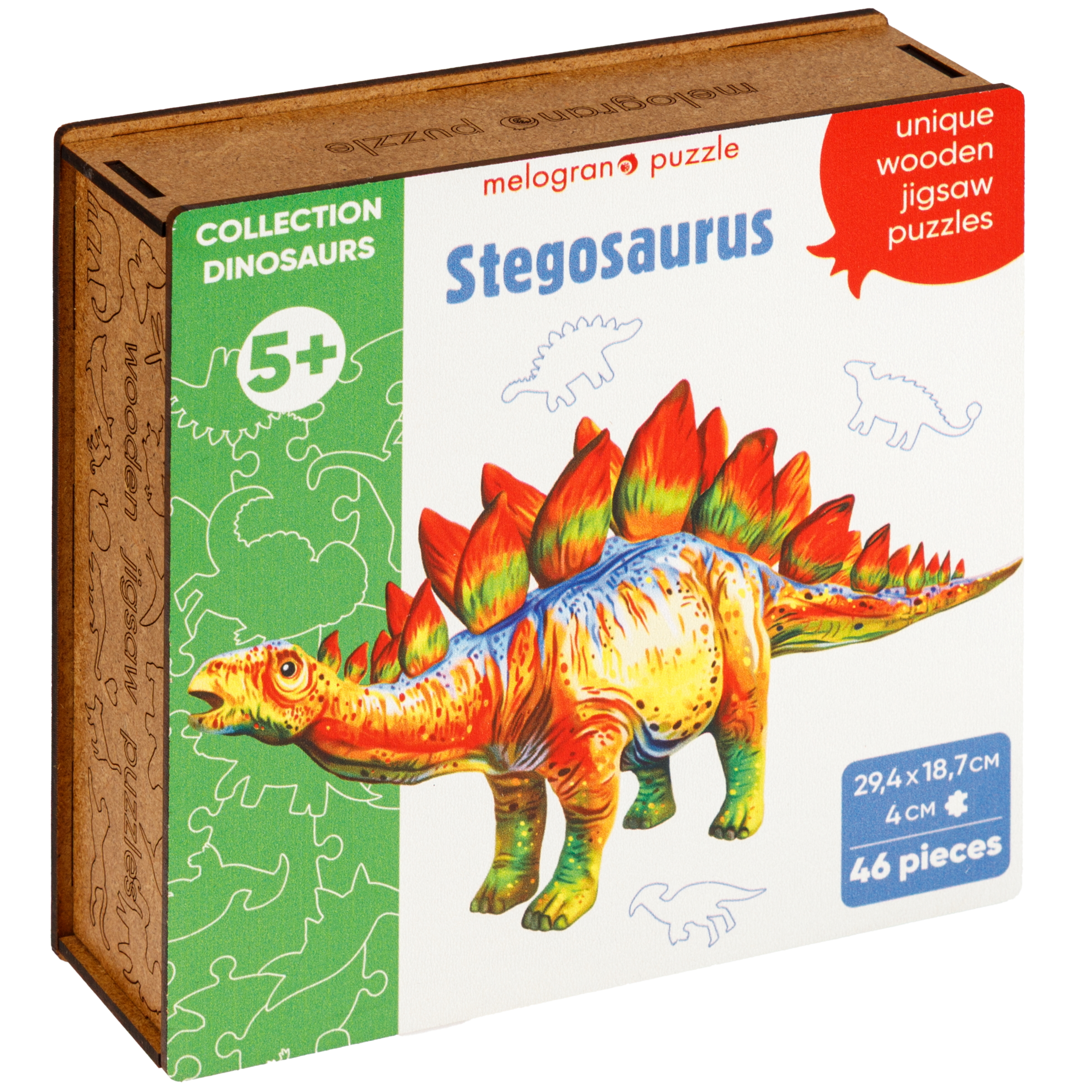 Пазл 1TOY динозавр Стегозавр для детей деревянный - фото 15