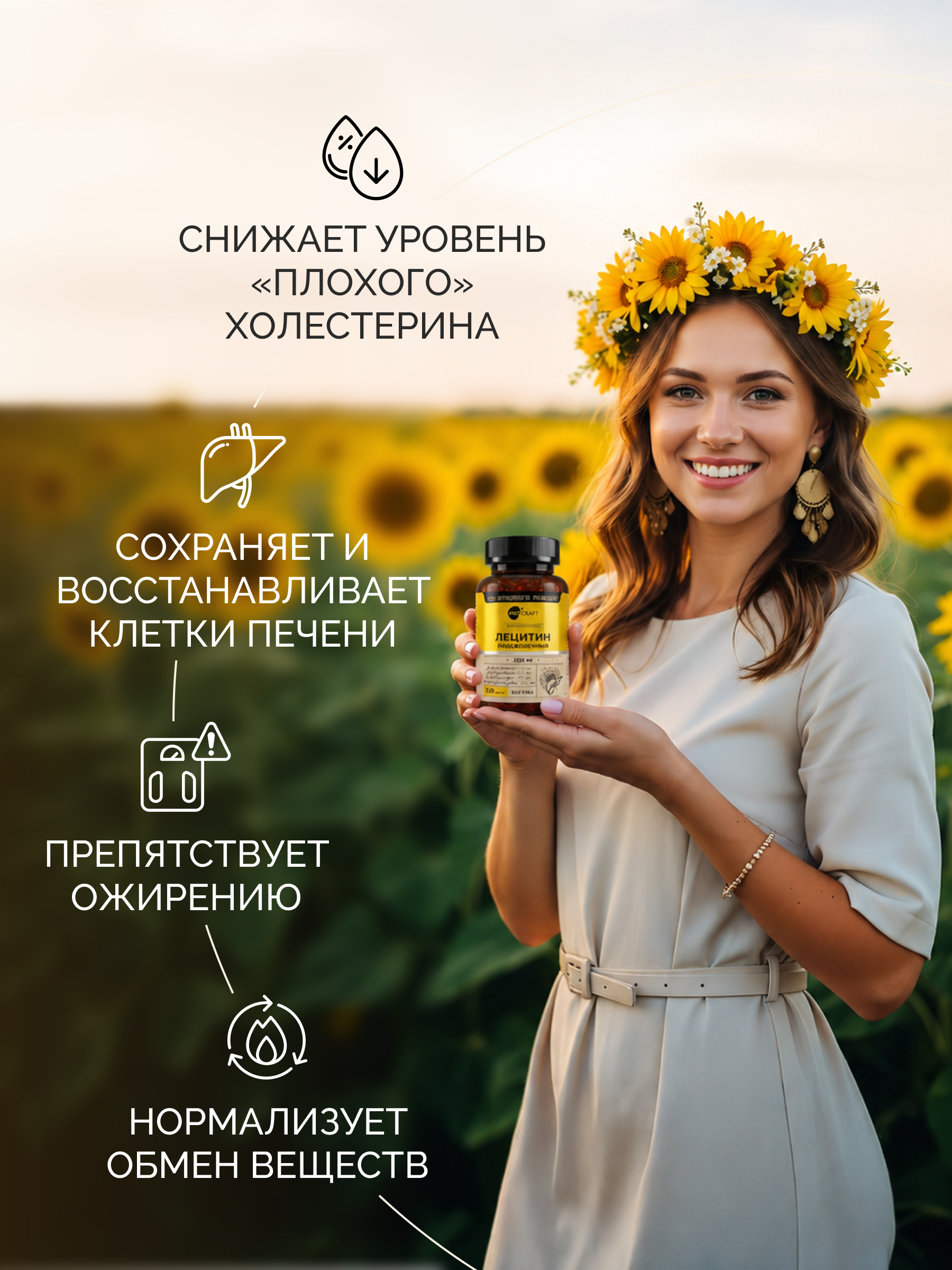 Лецитин подсолнечный MedCraft 2000 мг 60 капсул - фото 4
