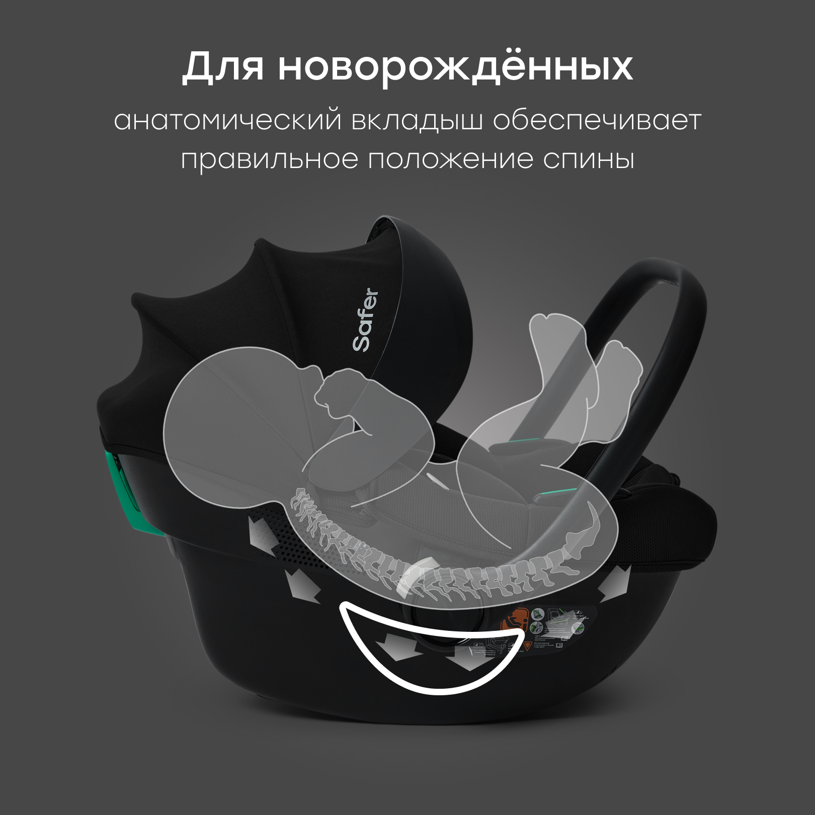 Автокресло Happy Baby SAFER 0 (0 -13 кг) - фото 3