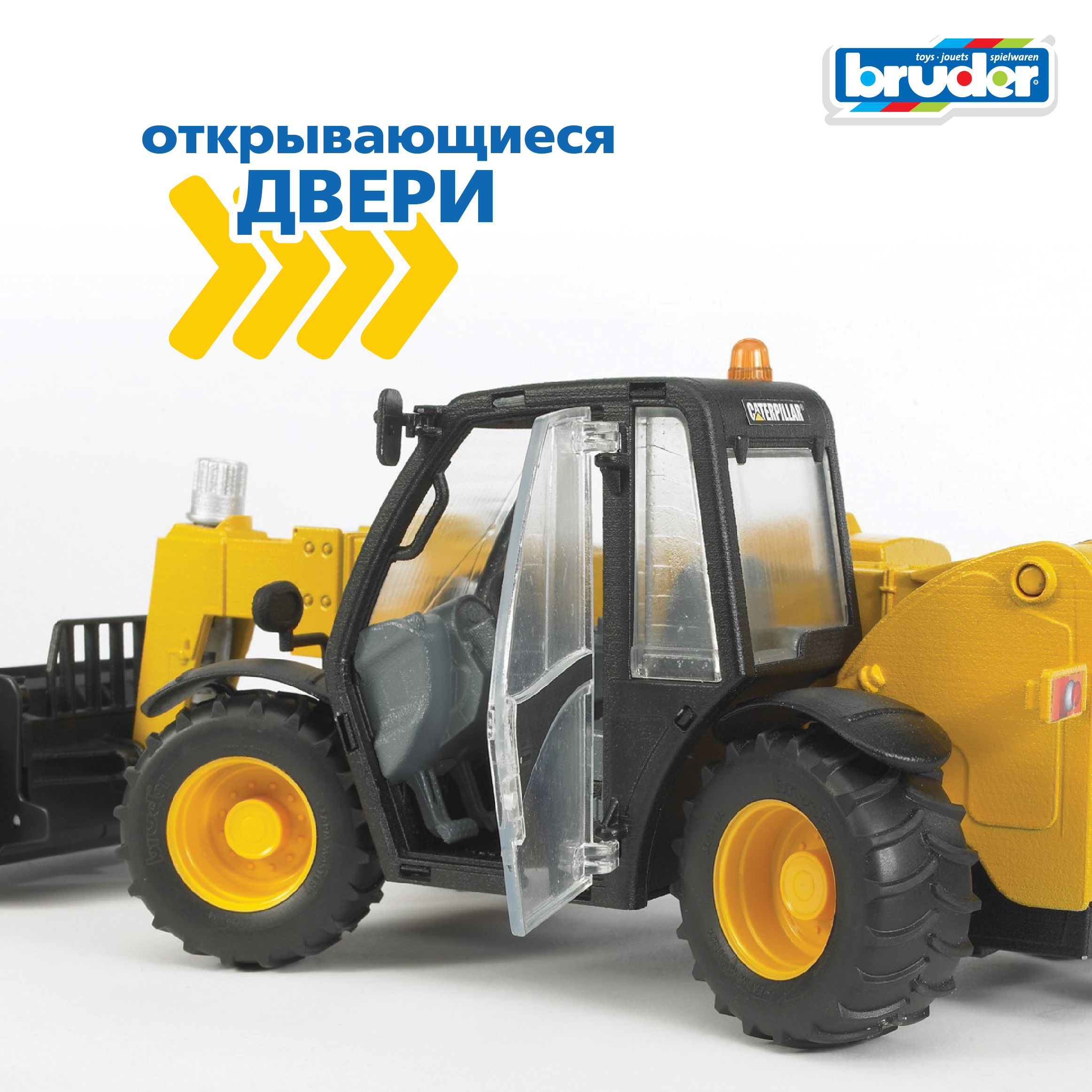 Погрузчик Bruder CAT Telehandler с ковшом 1:16 02-141 - фото 4