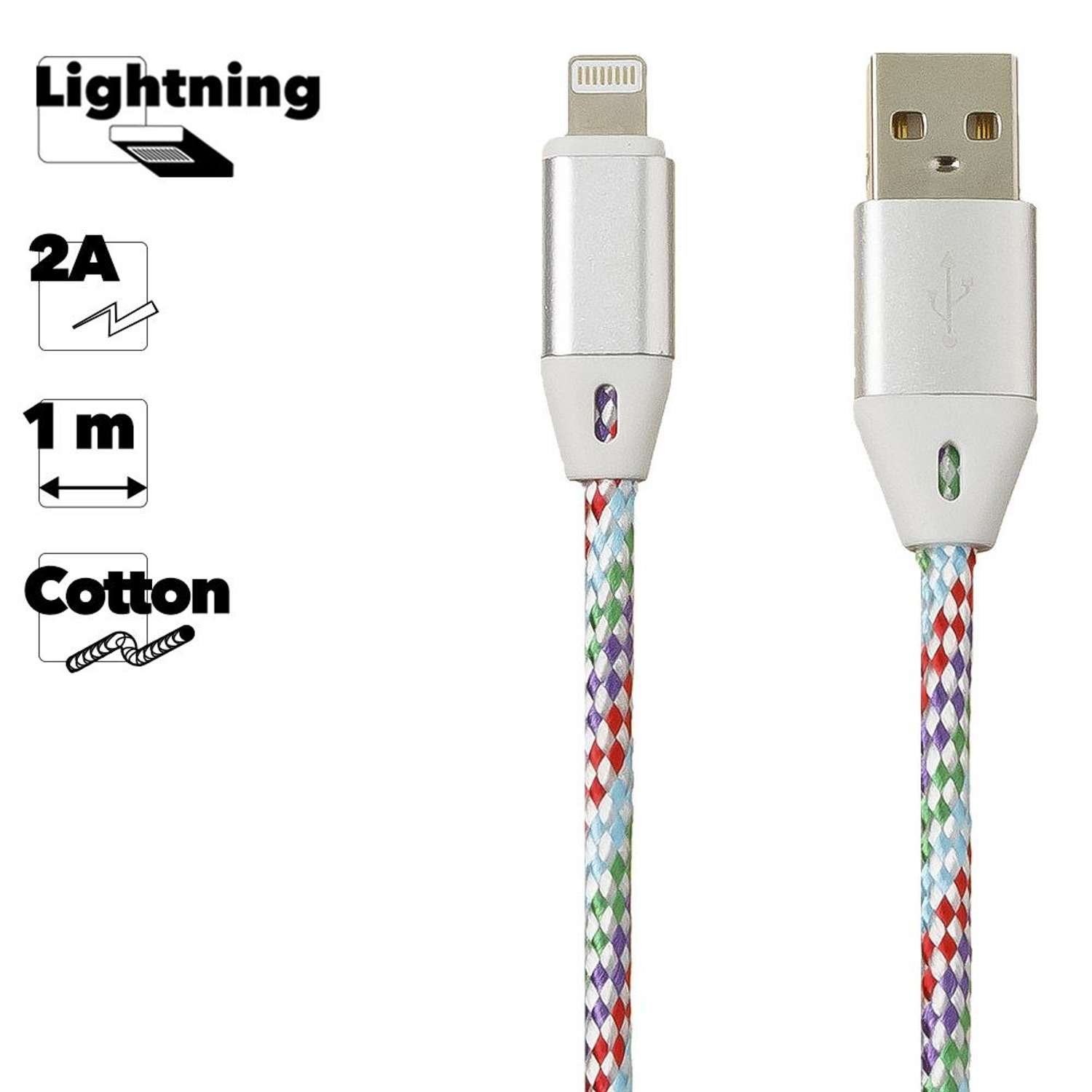 USB кабель Liberty Project для Apple Lightning 8 pin оплетка и металлические разъемы 1м Синий - фото 4