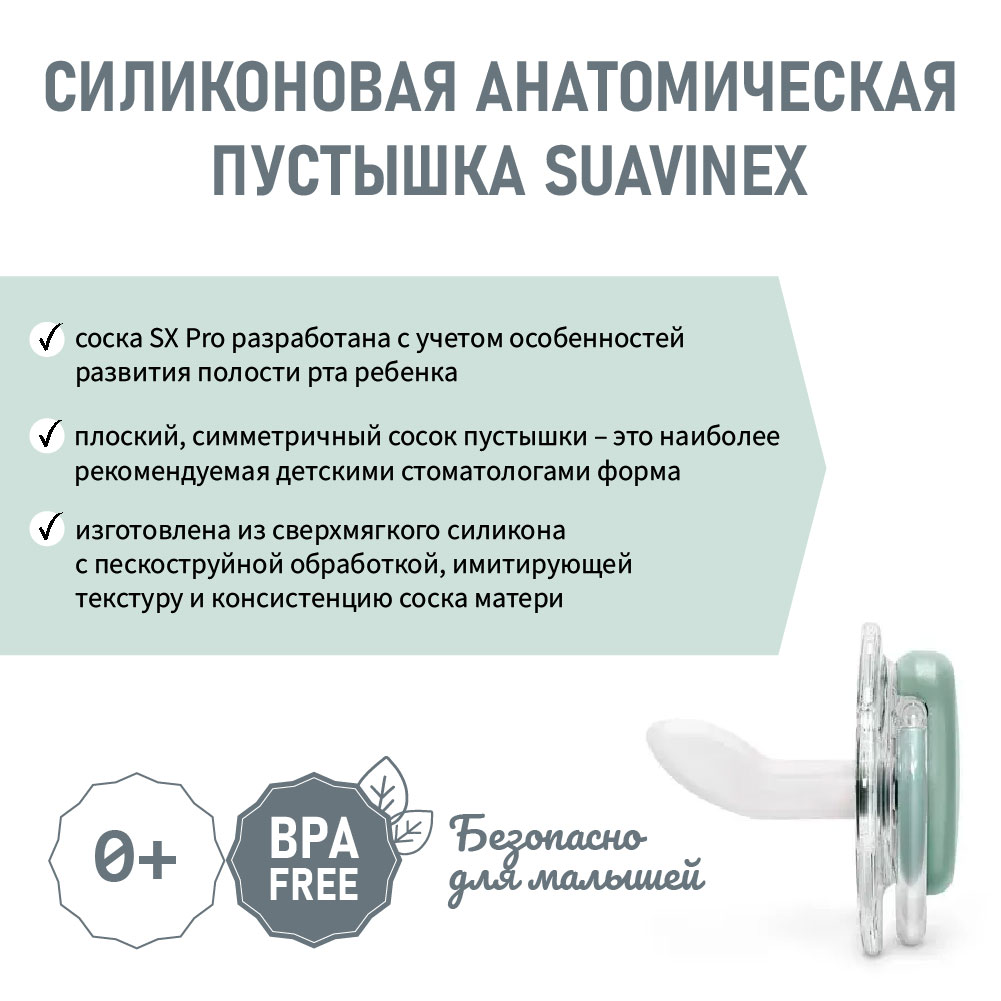 Пустышка Suavinex силикон анатомическая от 0 мес. - фото 3