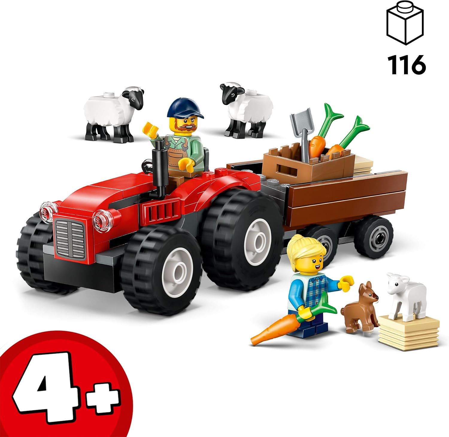 Конструктор LEGO City Фермерский трактор с прицепом 116 дет. - фото 3