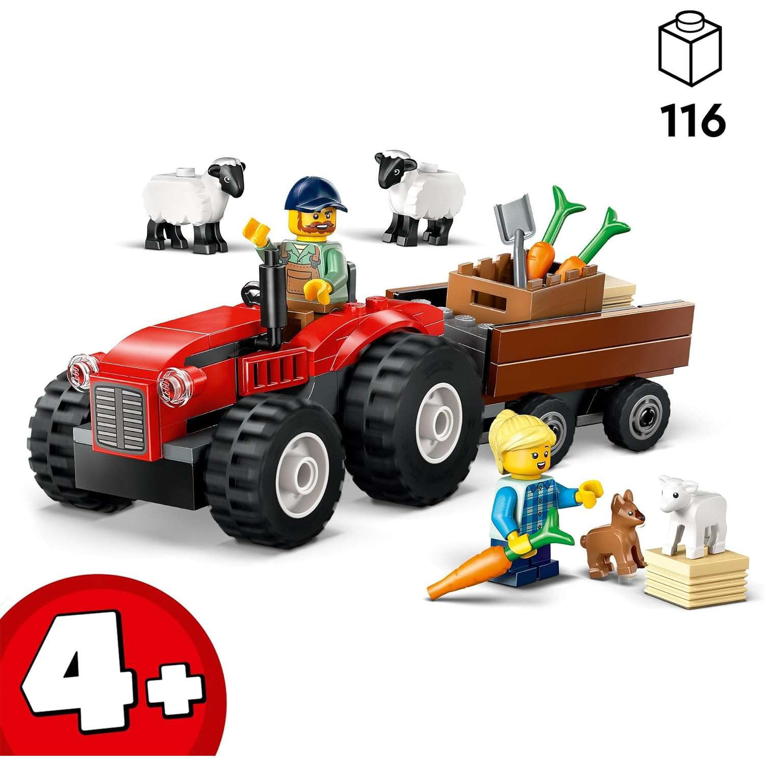 Конструктор LEGO City Фермерский трактор с прицепом блочный - фото 3