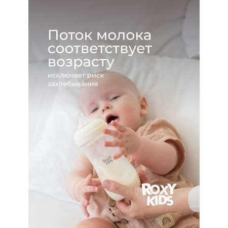 Соска ROXY-KIDS силикон L (быстрый поток) 2 шт.