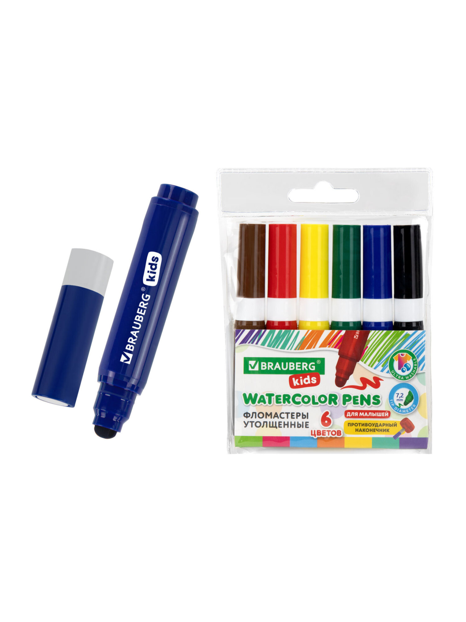 Фломастеры Brauberg 6 шт. - фото 9
