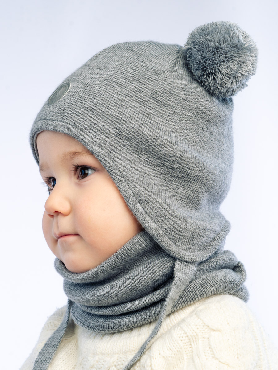 Шапка и снуд ПриКиндер U-Sp22529 Цвет: Стальной - фото 6