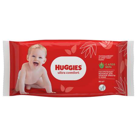 Влажные салфетки Huggies Ultra Comfort 56 шт.