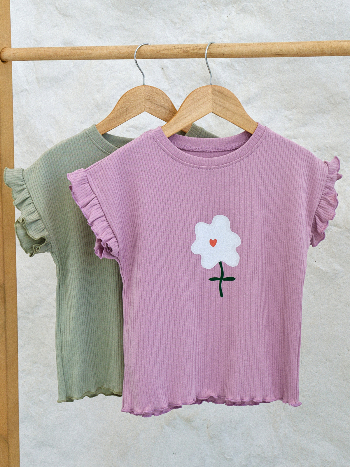 Футболка 2 шт Jelly Whale S25T05-2-FlwSage-Mauve - фото 1