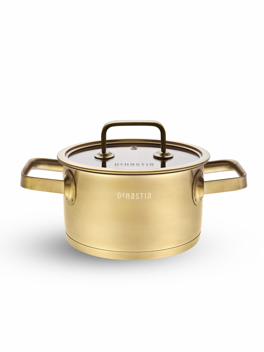 Кастрюля с крышкой DeNASTIA Золото 2,5 л - фото 3