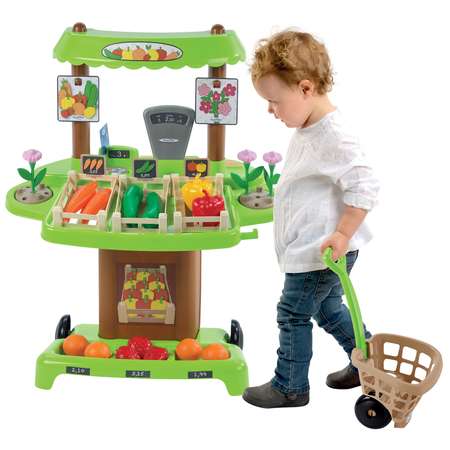 Игровой набор ECOIFFIER тележки и корзинки, продукты, касса
