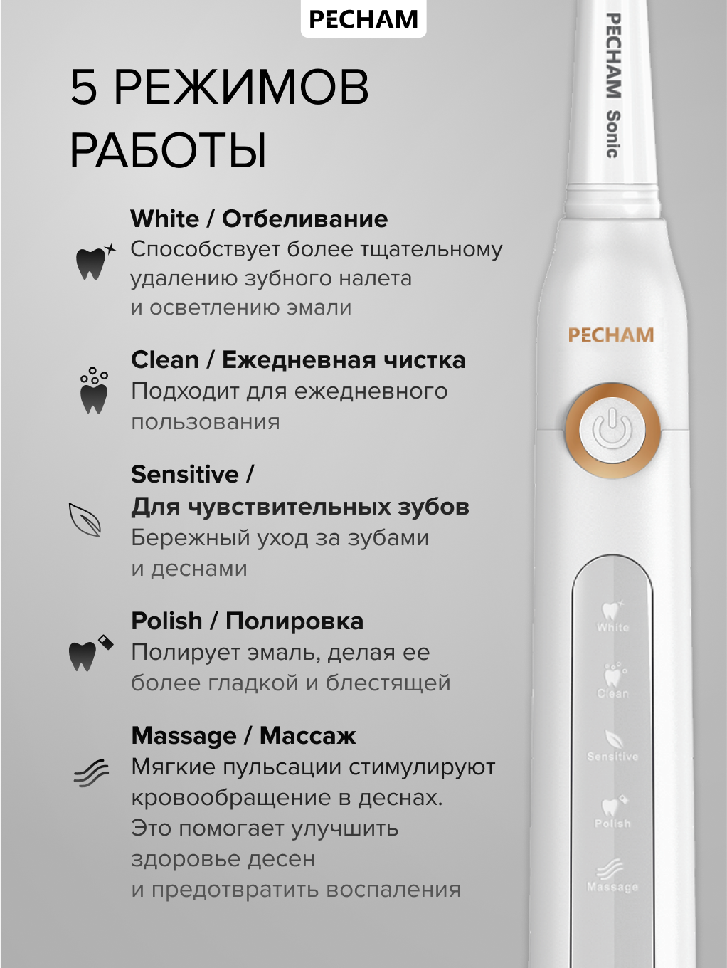 Зубная щетка электрическая PECHAM - фото 4