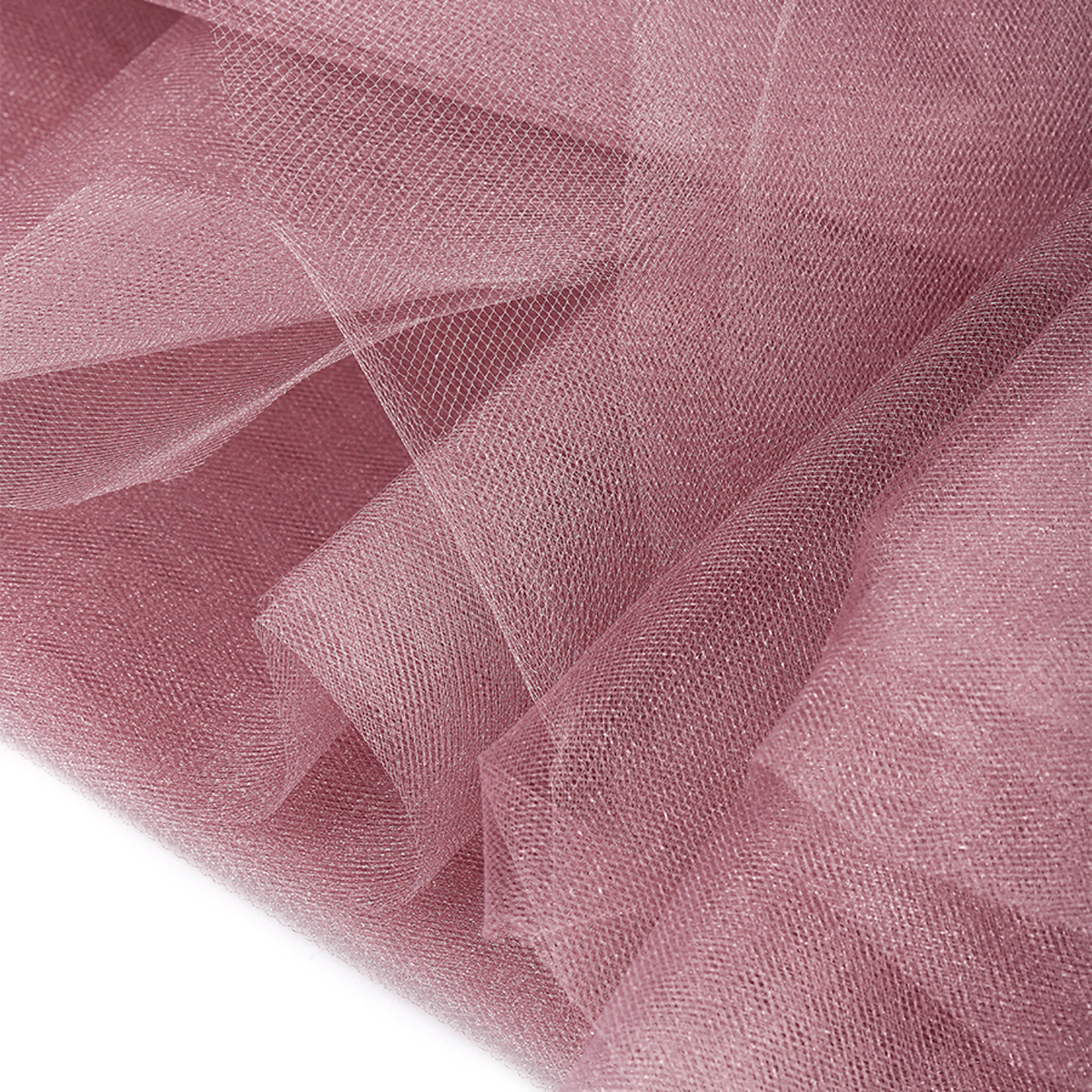 Фатин Кристалл TBY средней жесткости блестящий шир.300см уп.5м - пудро-розовый - фото 7