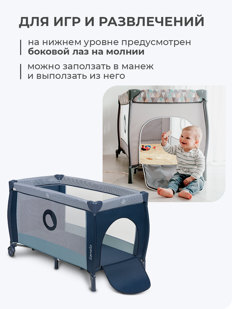 Кровать манеж Lionelo Sven Plus Blue Navy LO-SVEN PLUS BLUE NAVY - фото 6