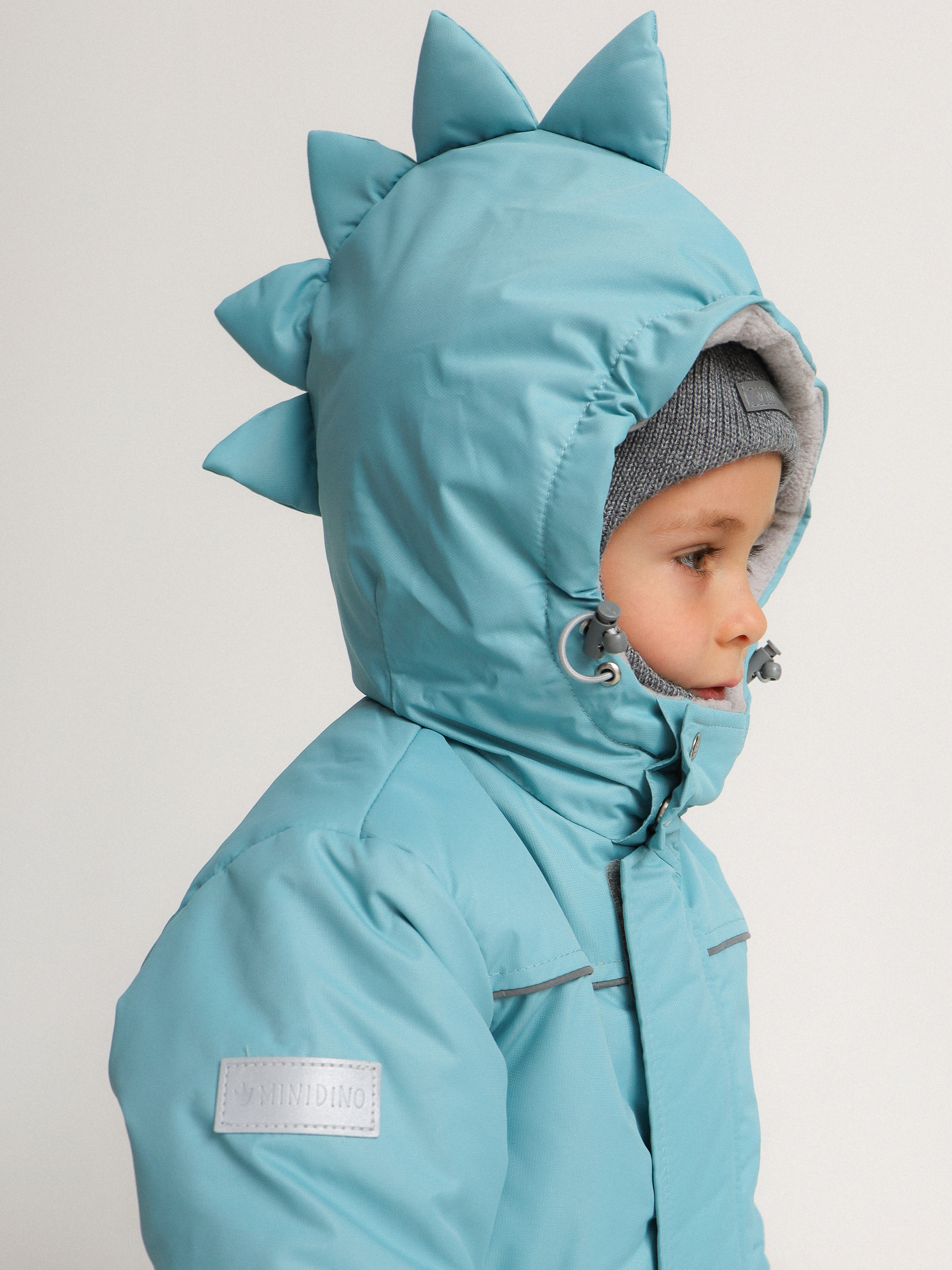Комбинезон MINIDINO B-VO-Kmb-111/0Комбинезон зимний Дино бирюзовый детский - фото 3
