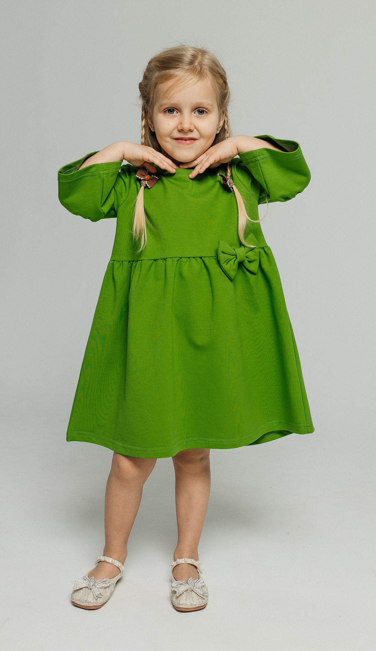 Изображение товара Платье для девочки 5+ нарядное праздничное из футера с лайкрой