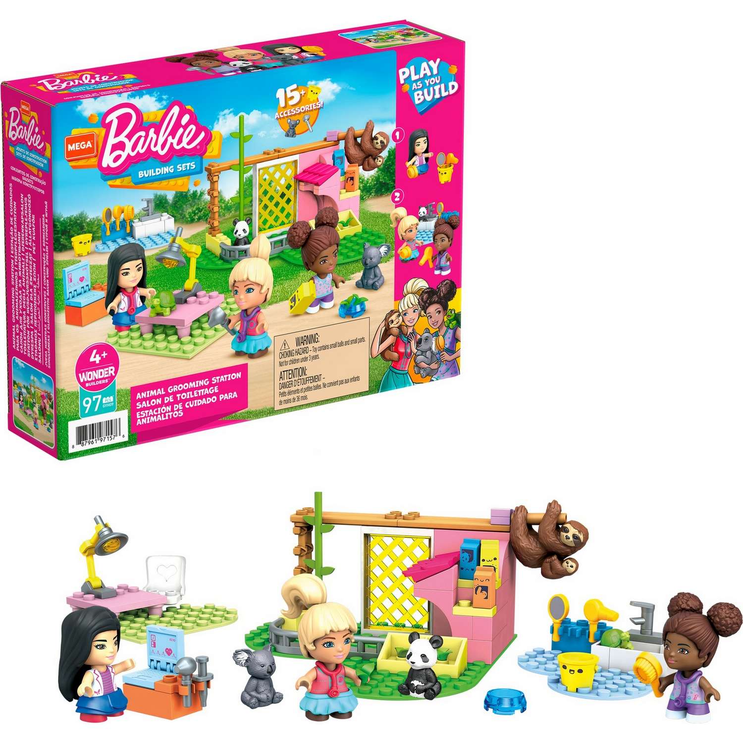 Конструктор Mega Construx Barbie Салон для животных 97 дет. - фото 9
