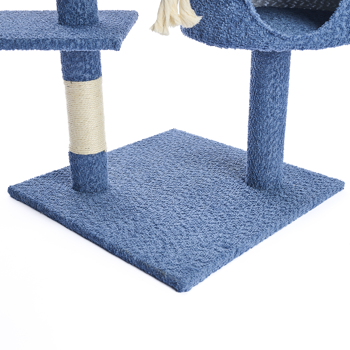 Дом-когтеточка для кошек Не один дома Boucle синий 45*45*112см - фото 8