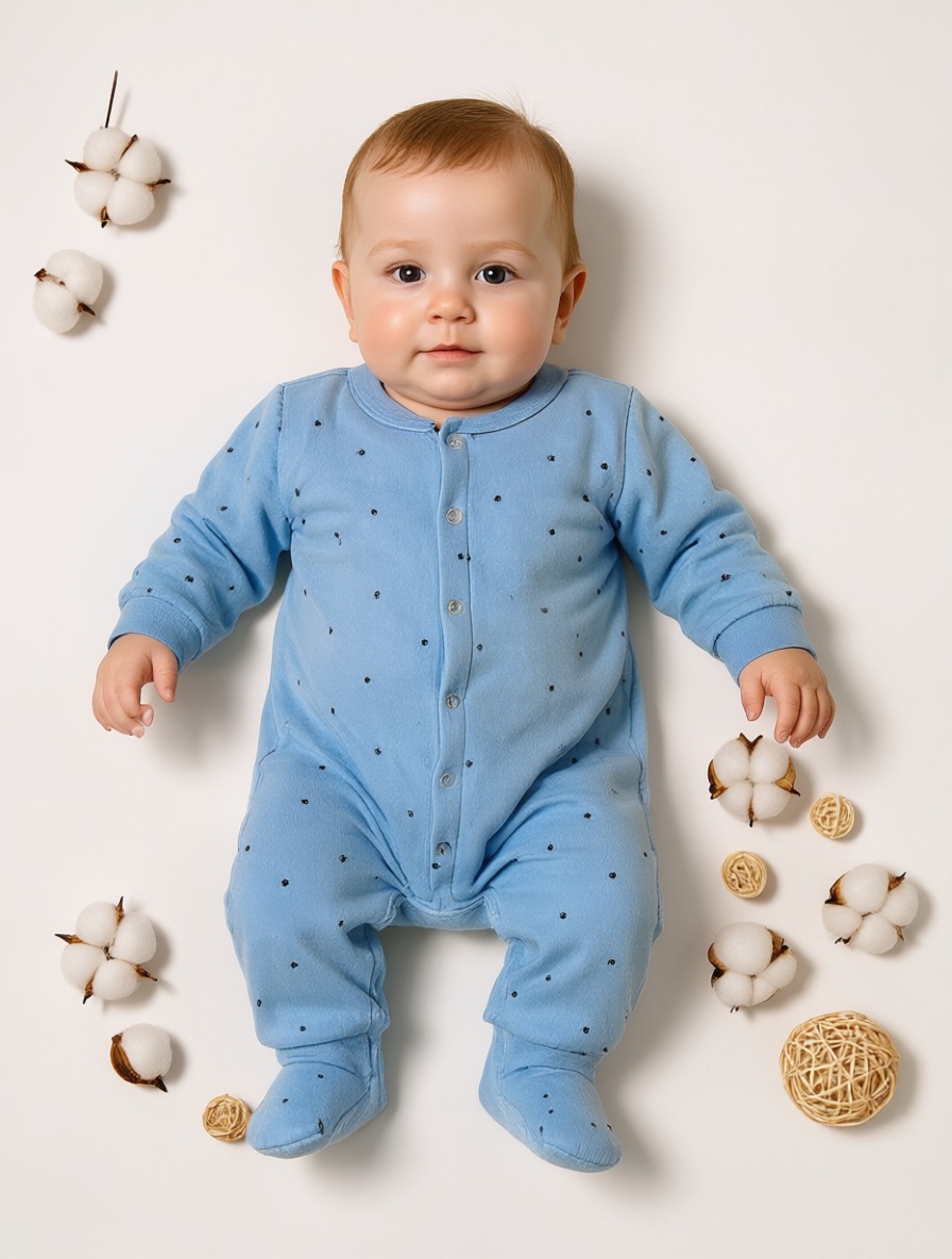 Комбинезон МАЛЫШЕЕВО Звезды синий - фото 1