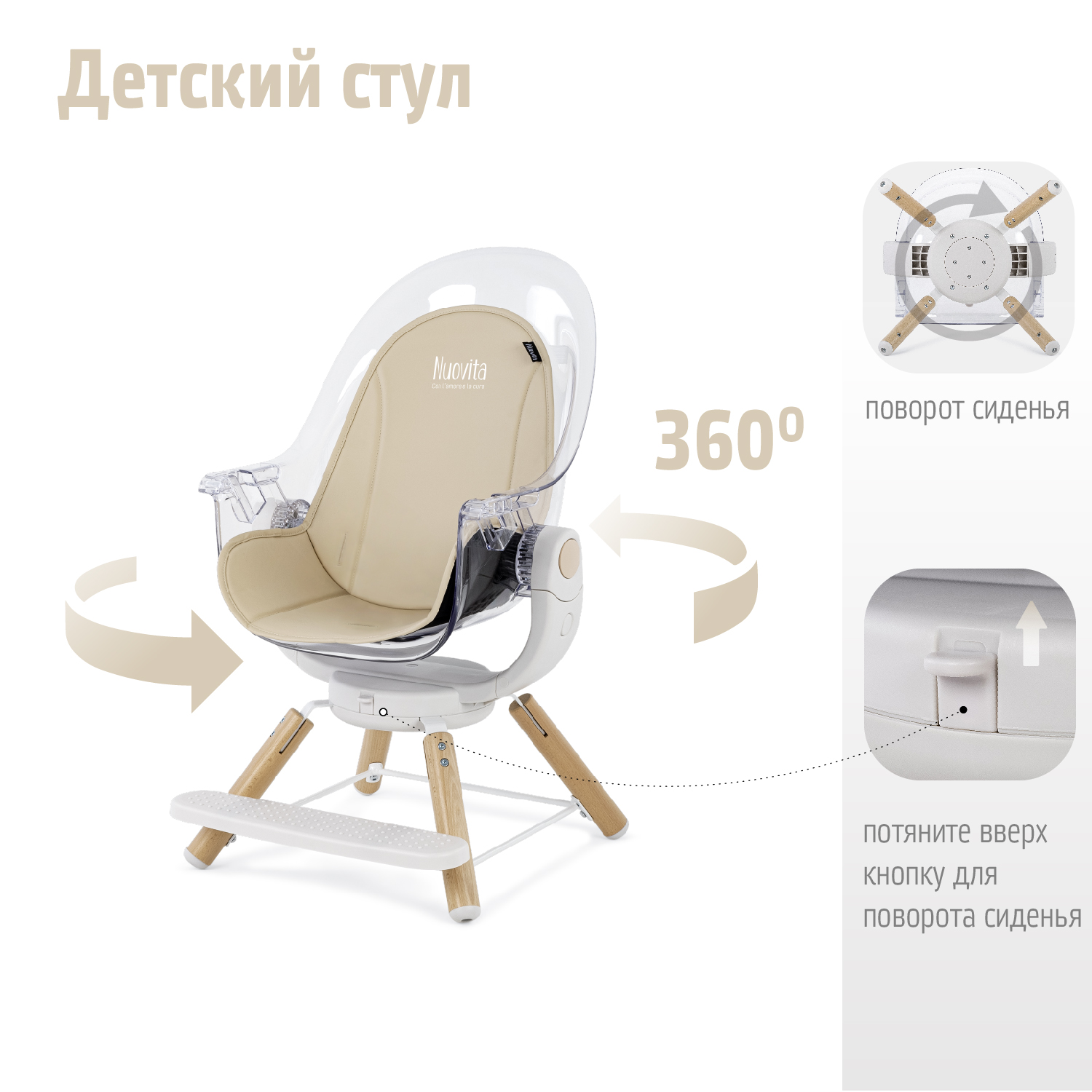 Стульчик для кормления Nuovita Gourmet трансформер - фото 6