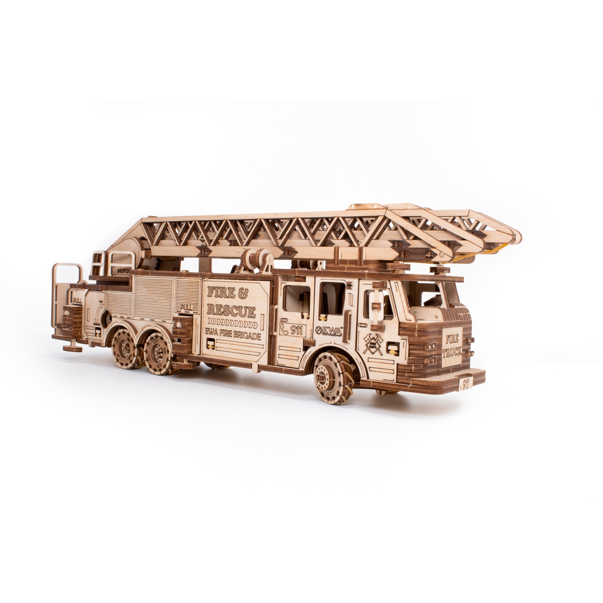 Конструктор Eco Wood Art Пожарная машина деревянный 439 дет. - фото 16