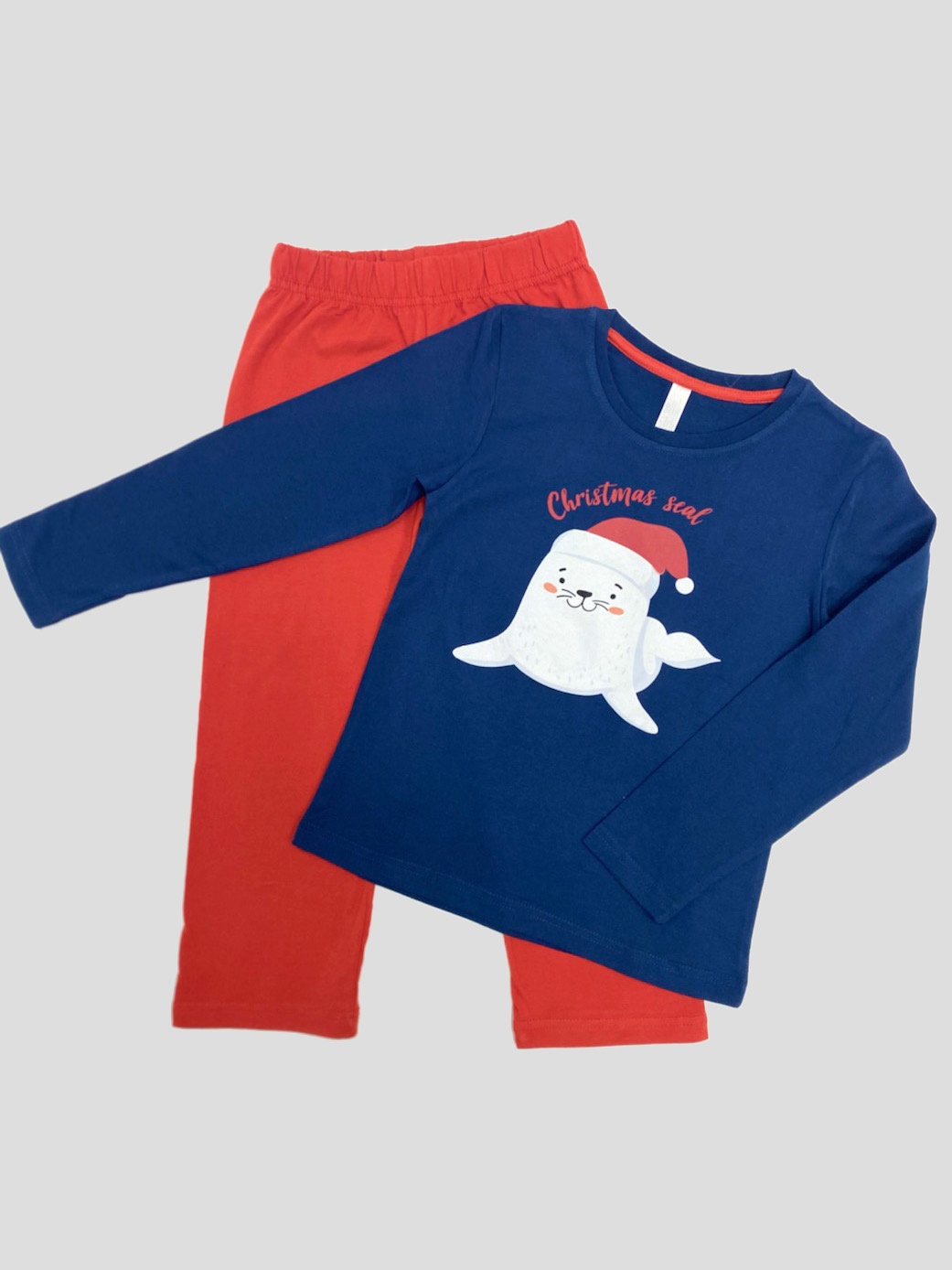 Пижама UZCOTTON UZ-Пиж-K-Basic-K/Тюлень-синий-красный - фото 2