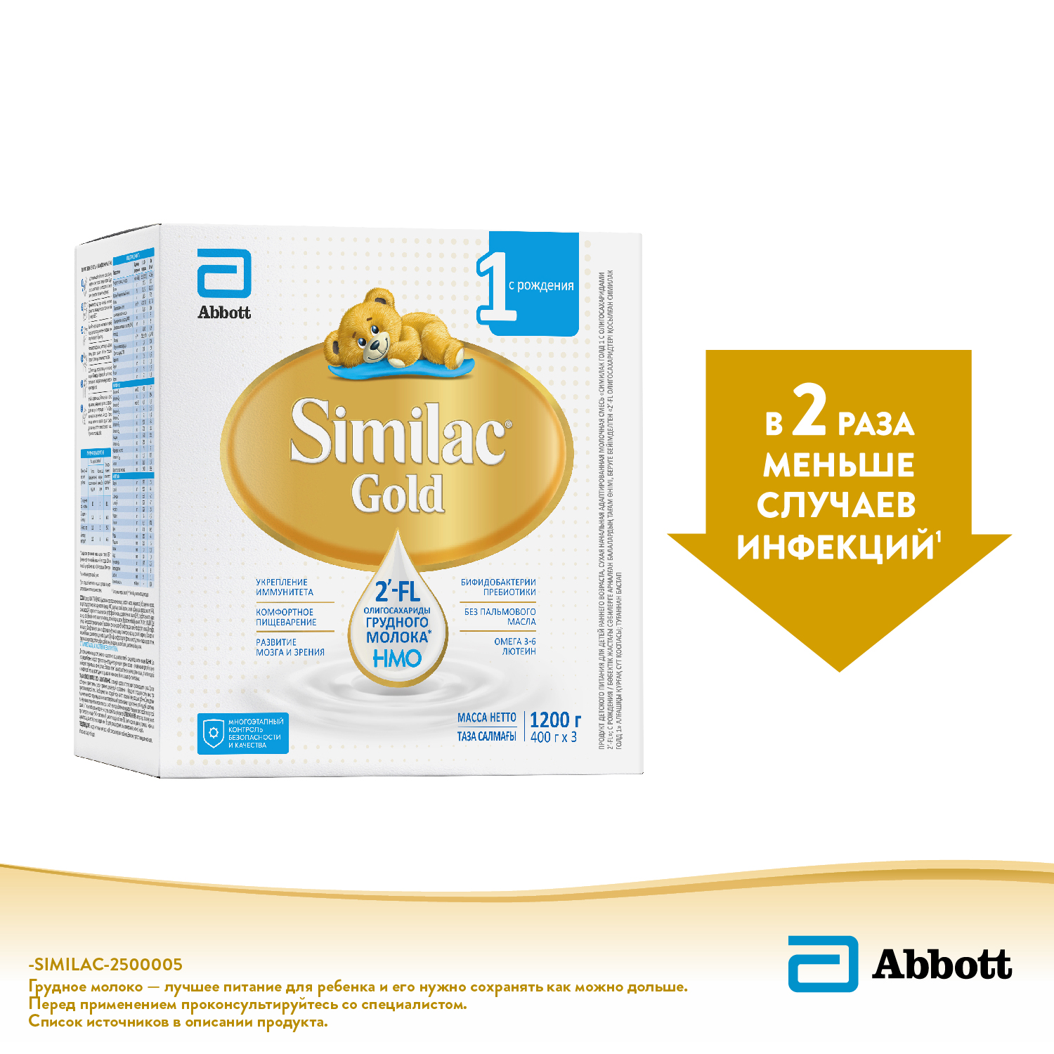 Смесь Similac Голд 1 1200г с 0месяцев - фото 2