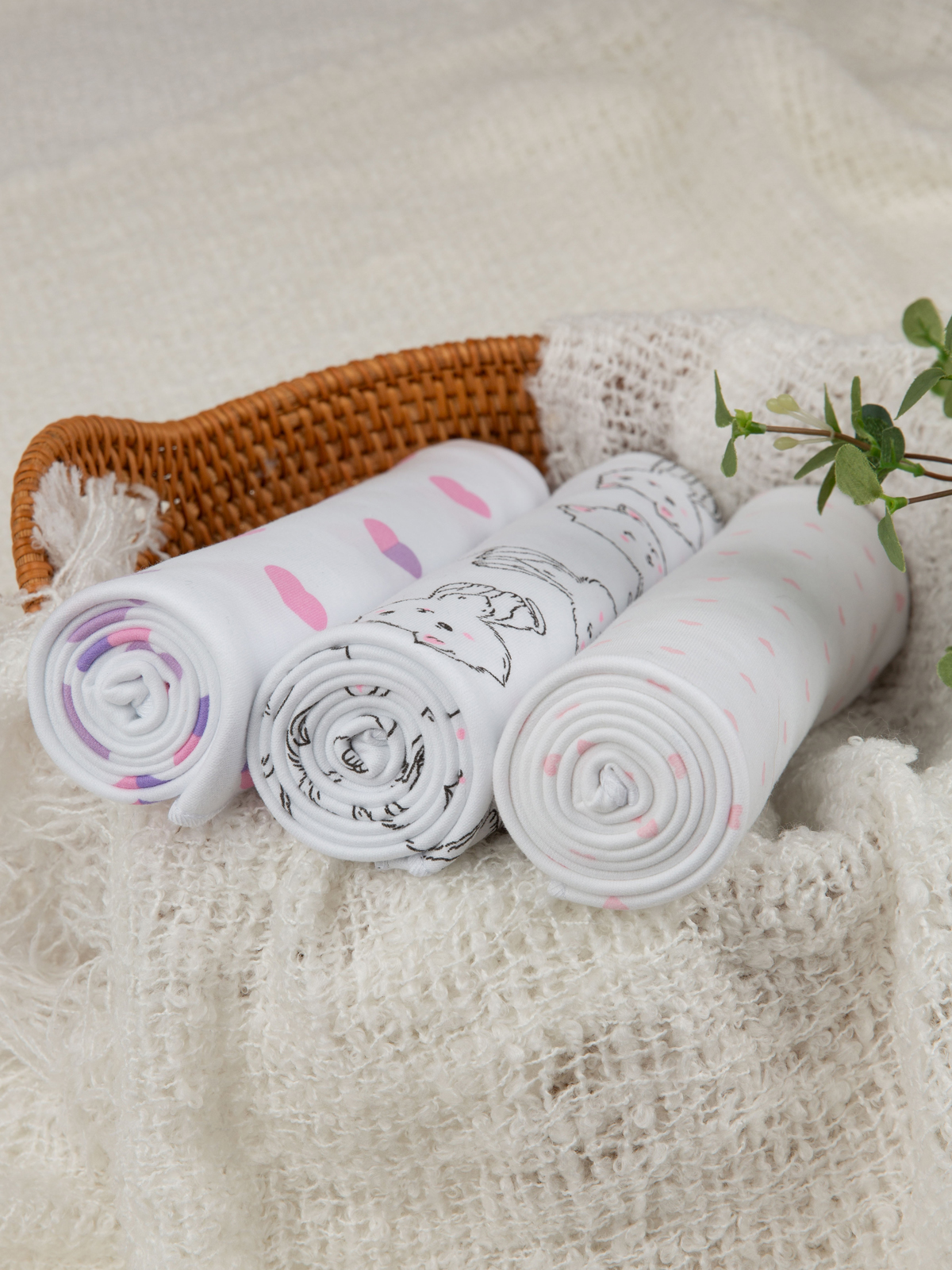 Пелёнка inlovery трикотаж 85х100 см 3 шт. - фото 7