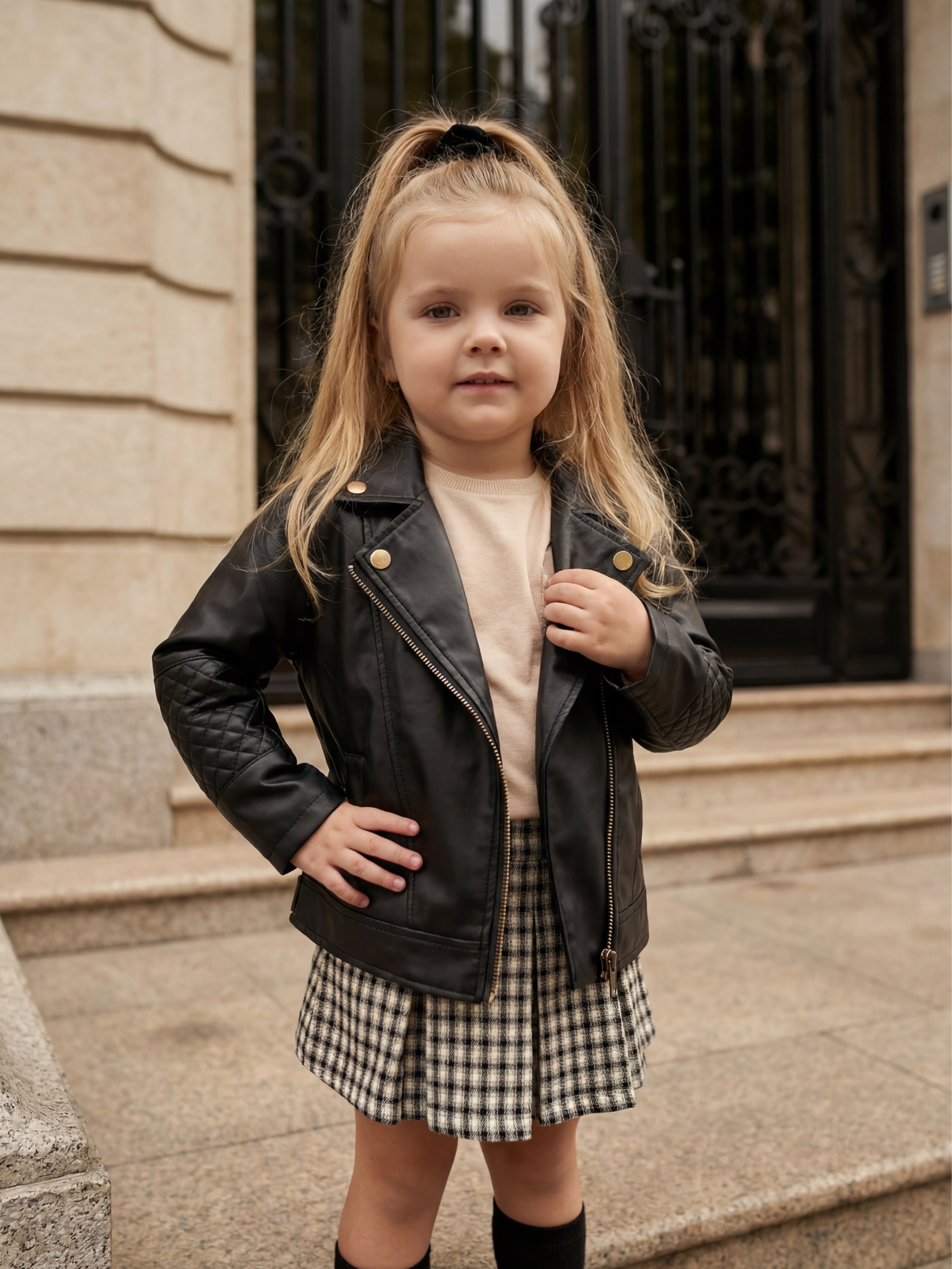 Куртка кожаная Artcher kids Jacket0002black - фото 8
