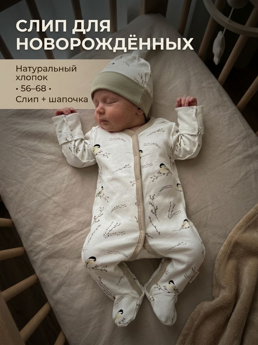 Комбинезон с шапочкой Milkymania 1094синички - фото 4