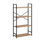 Стеллаж Leset Стилвуд 24 широкий 4 полки Черный/Дуб крафт золотой