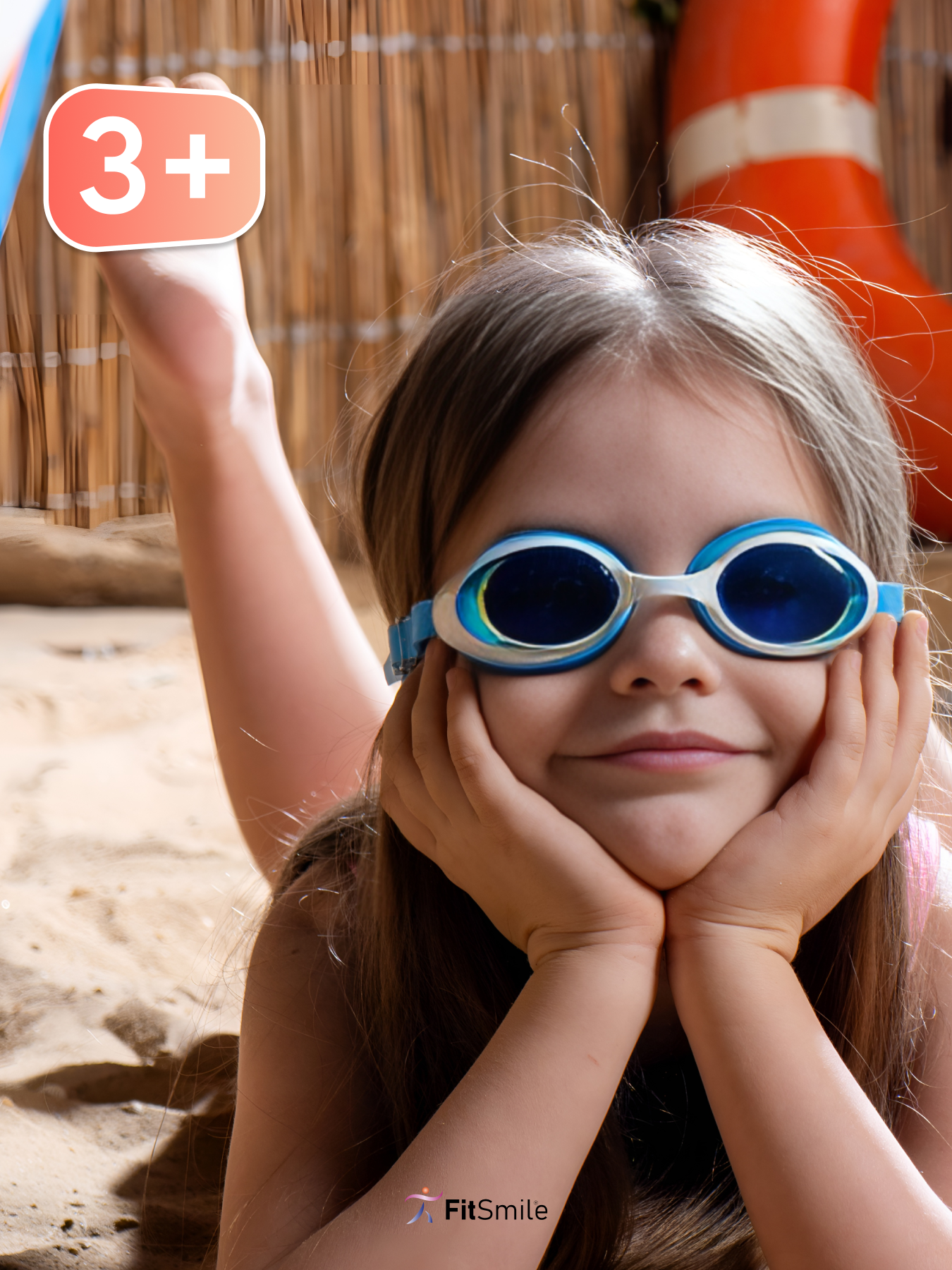 Очки для плавания детские FitSmile от 3 лет голубой цвет - фото 11