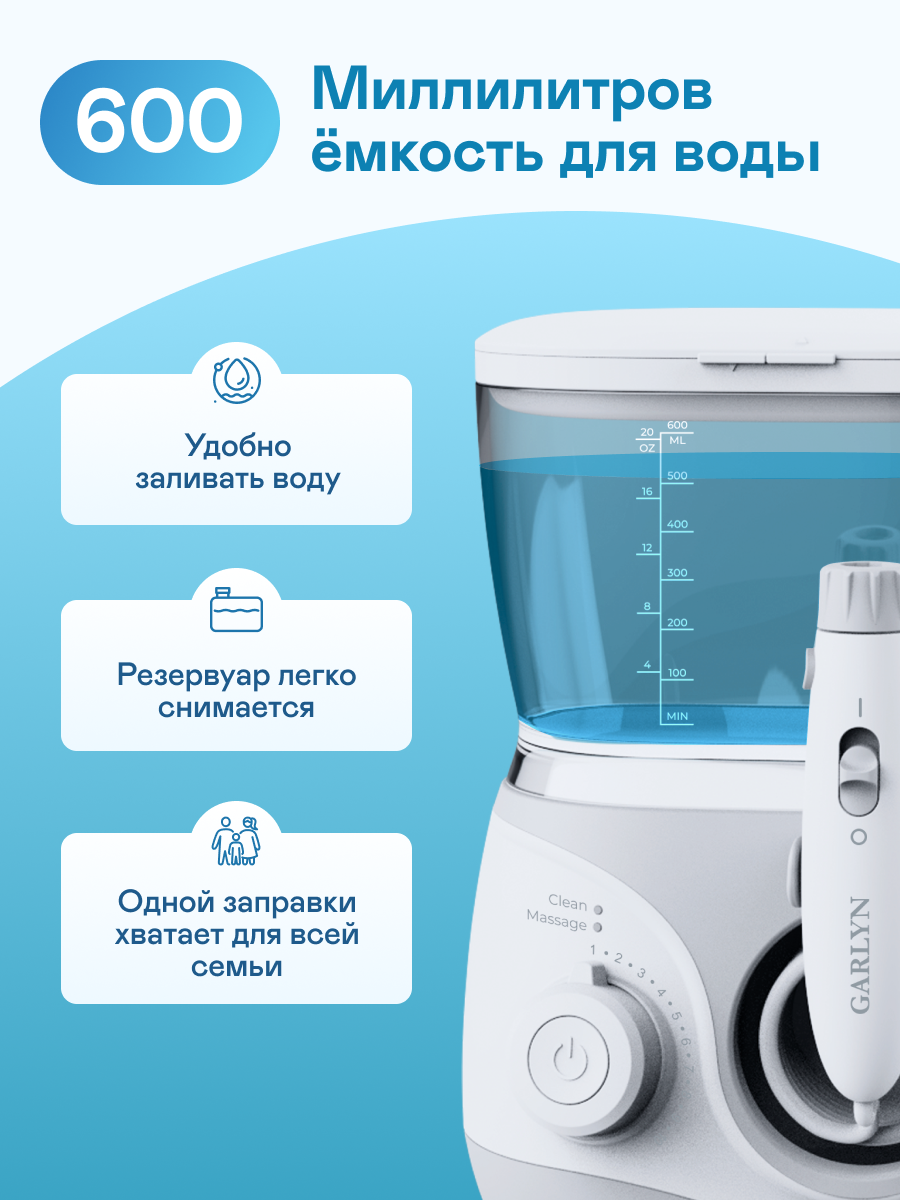 Ирригатор GARLYN импульсный 2 реж. - фото 7